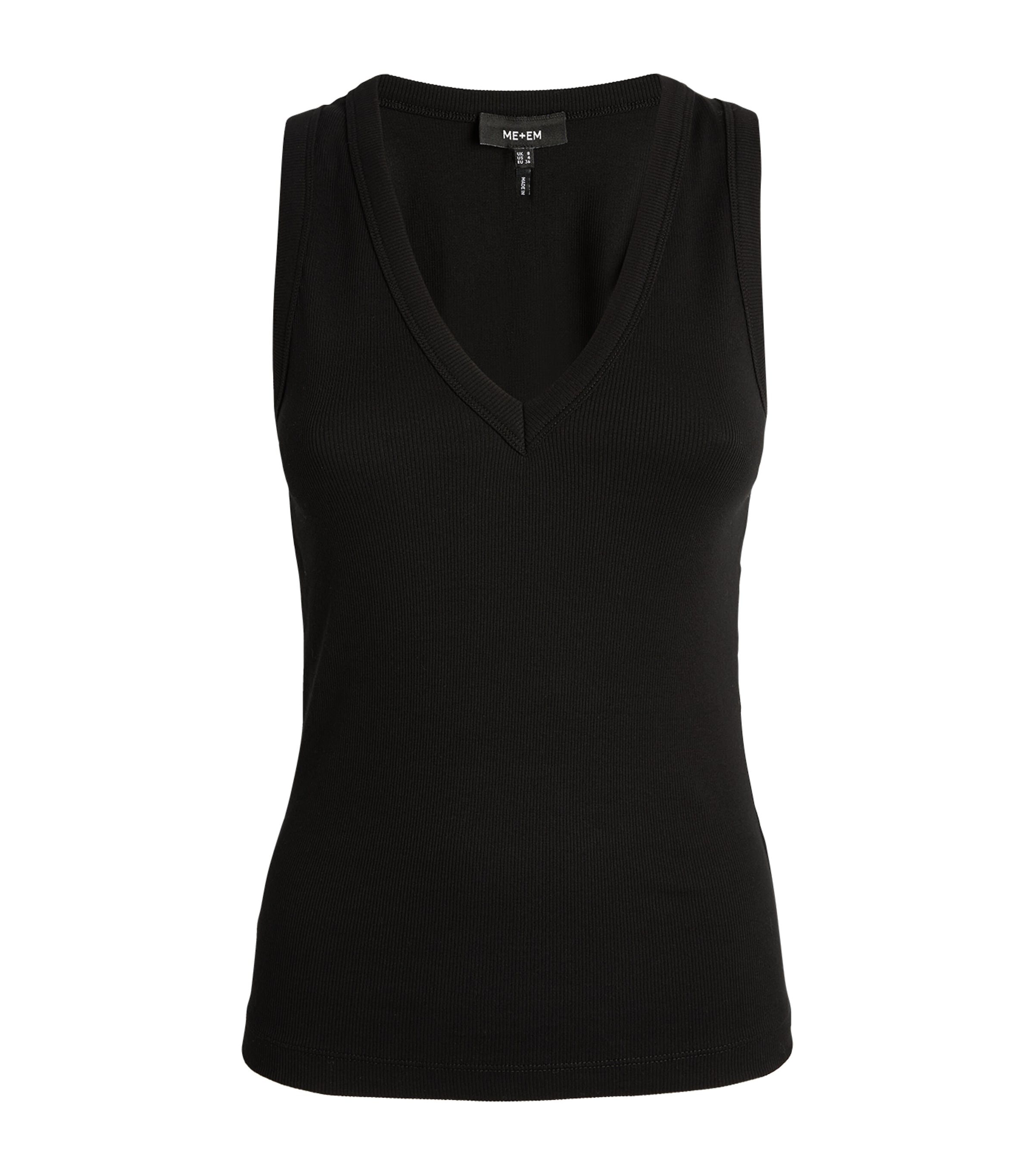 ME+EM Black V-Neck Ribbed Ultimate Vest