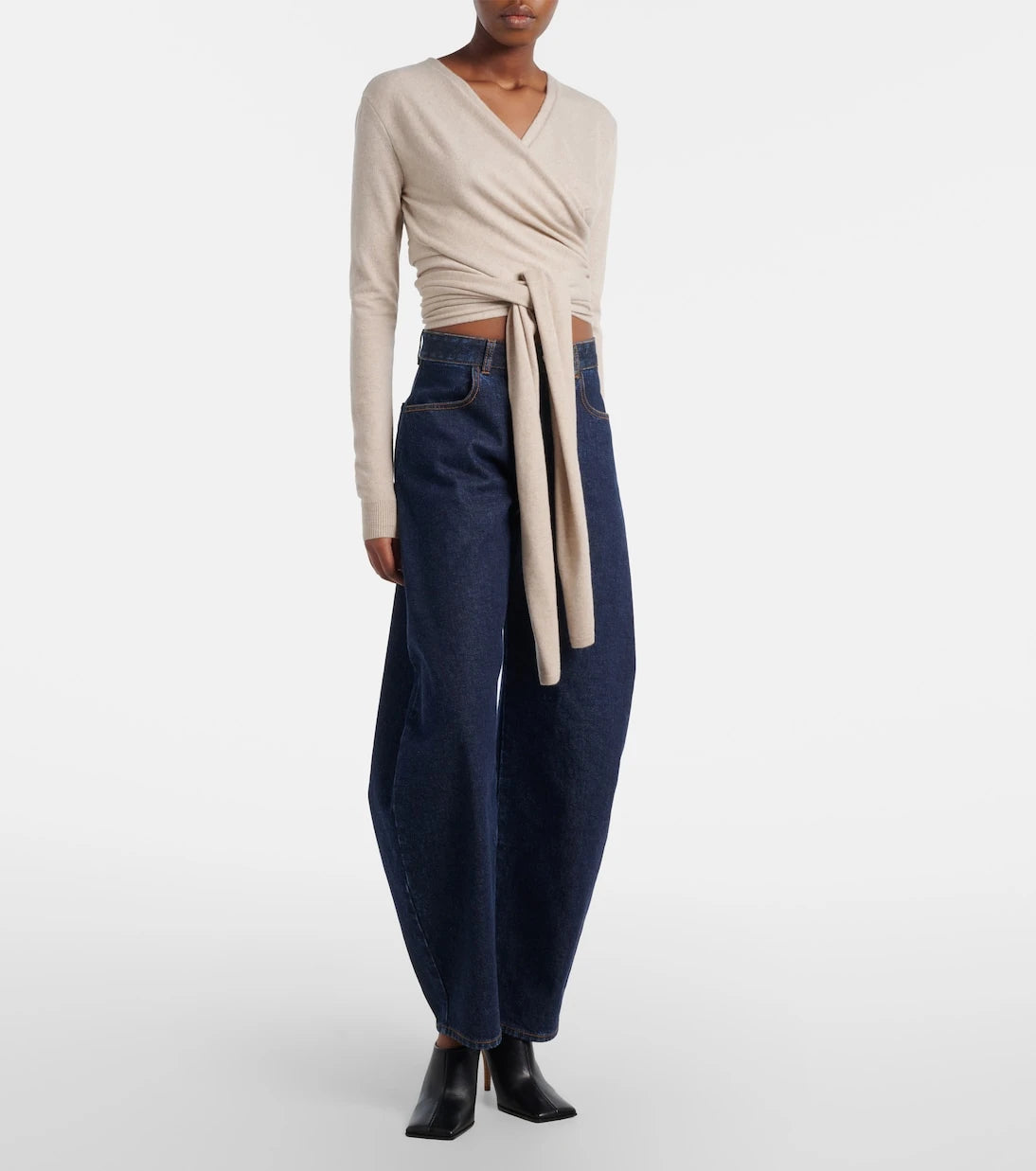 Alaïa - Cashmere and wool-blend wrap top