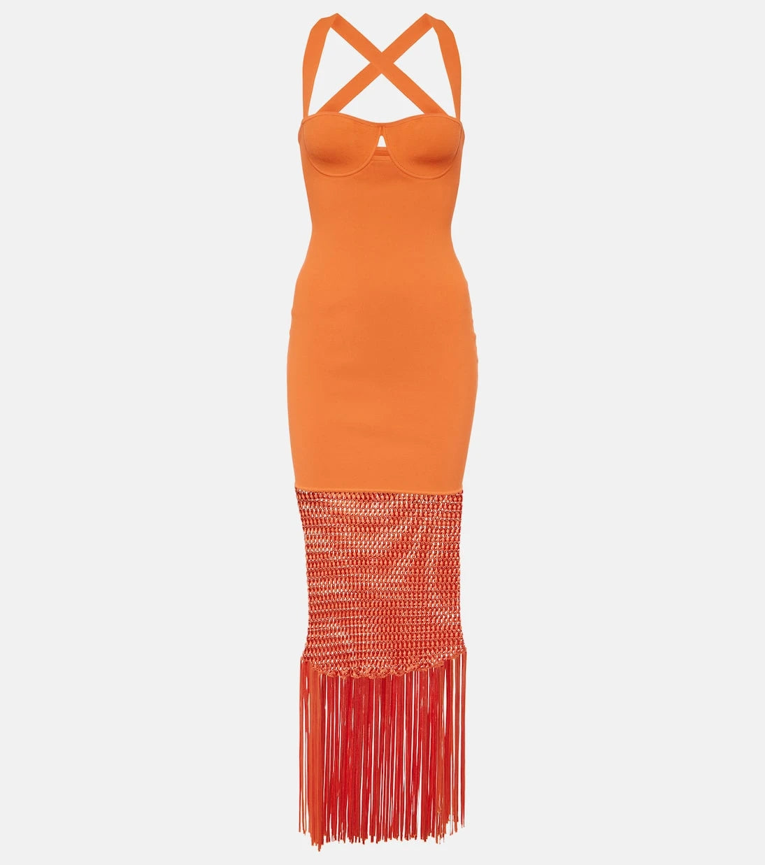 Galvan - Fringed midi dress