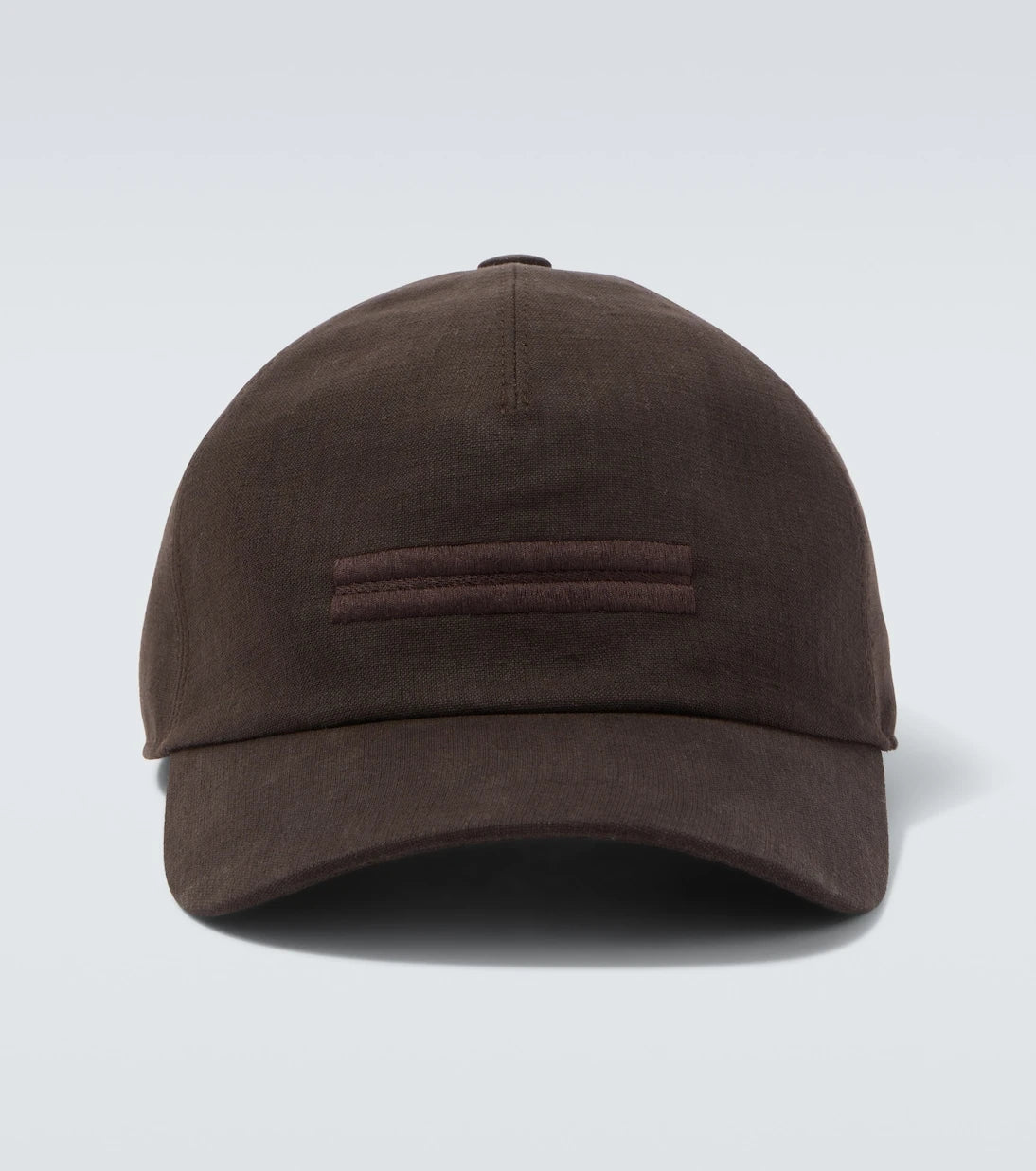 Zegna - İşlemeli keten beyzbol şapkası