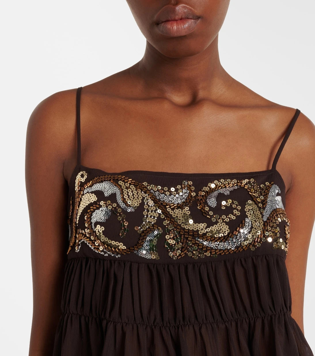 Xu Zhi - Sequined chiffon top