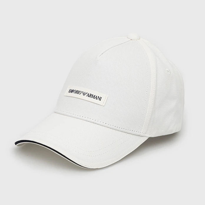 Памучна шапка с козирка Emporio Armani