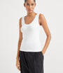 Brunello Cucinelli White Stretch-Cotton Ribbed Tank Top