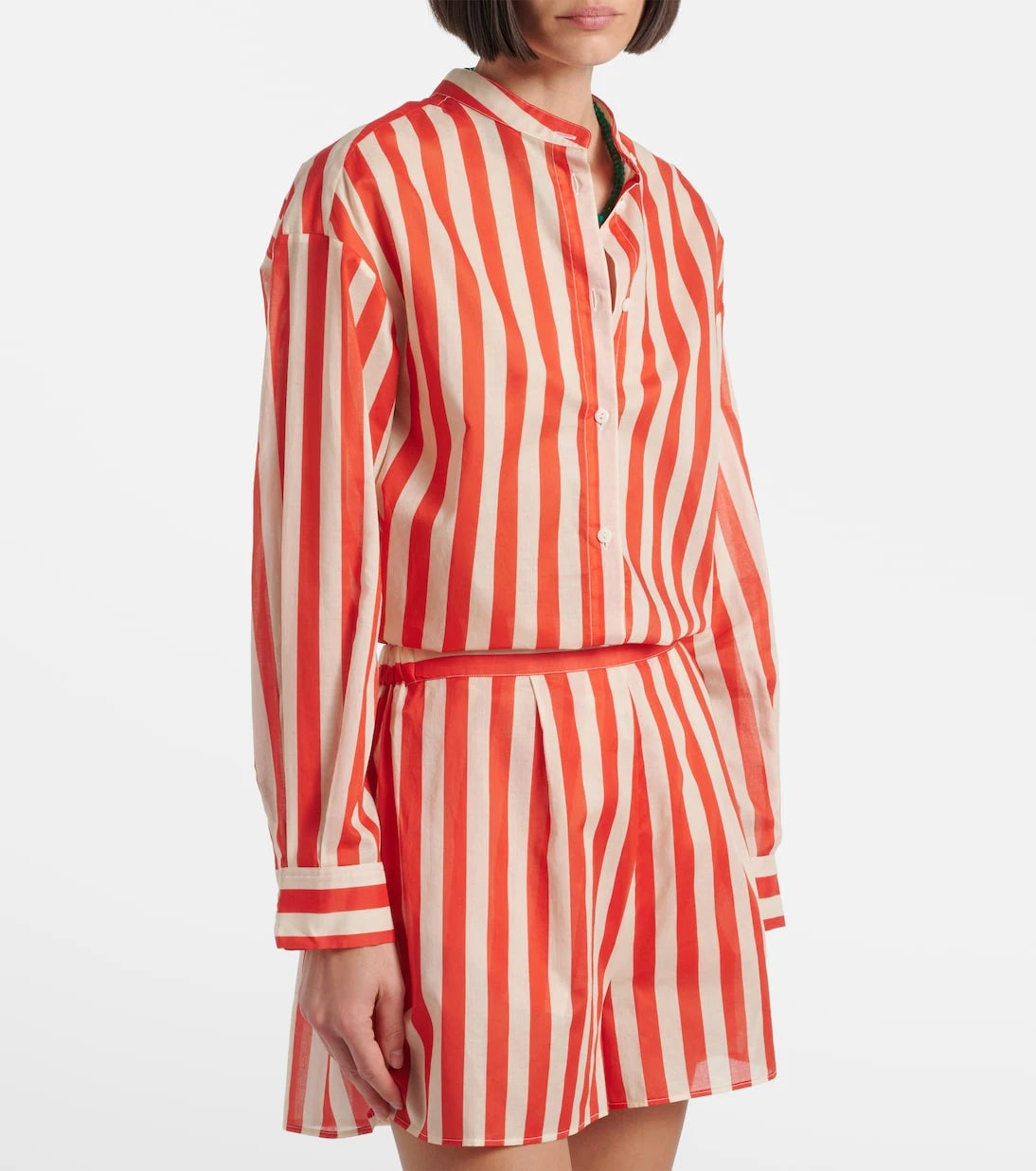 Eres - Duetto striped cotton voile shirt