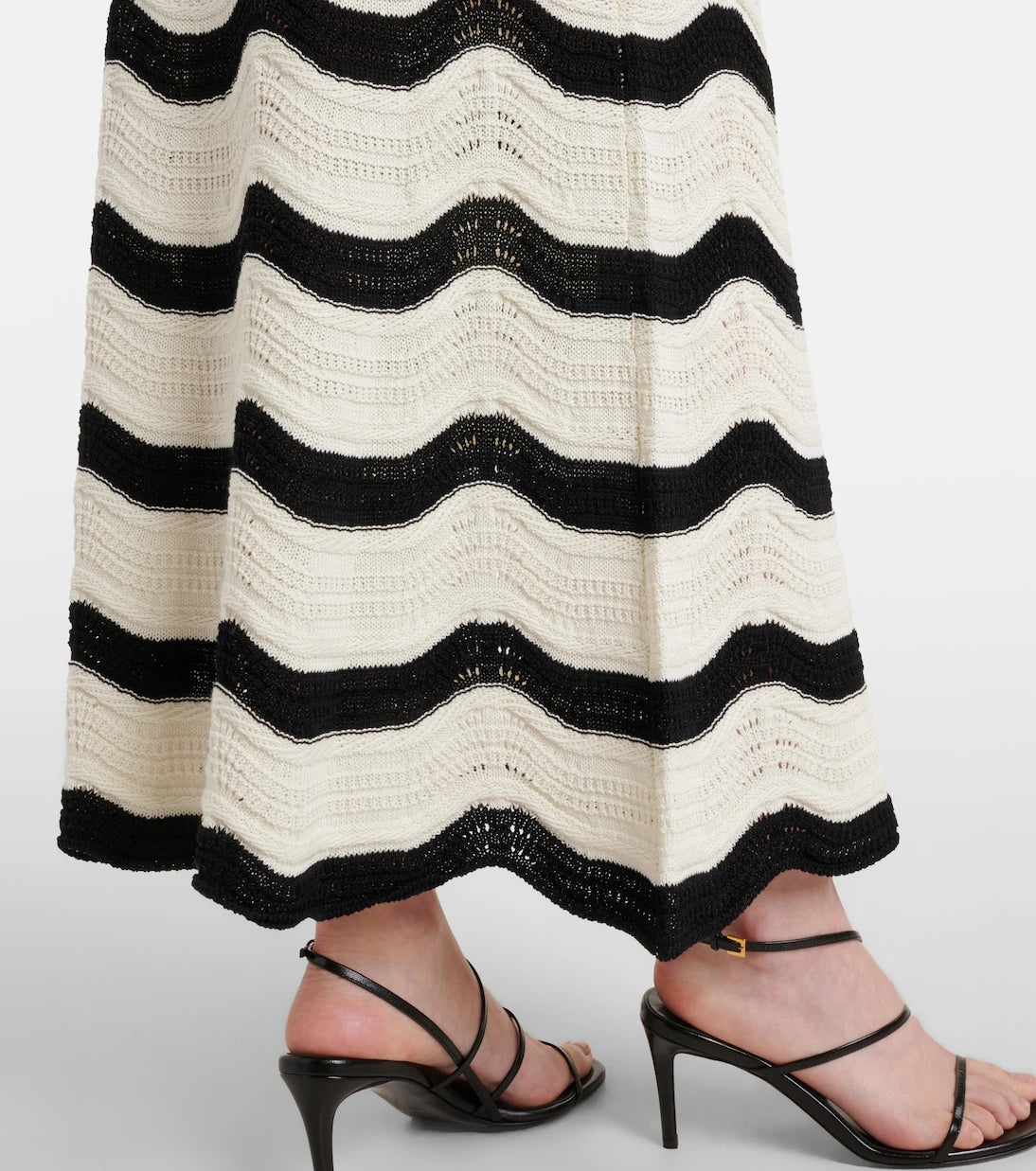 La DoubleJ - Chevron cotton crochet midi skirt