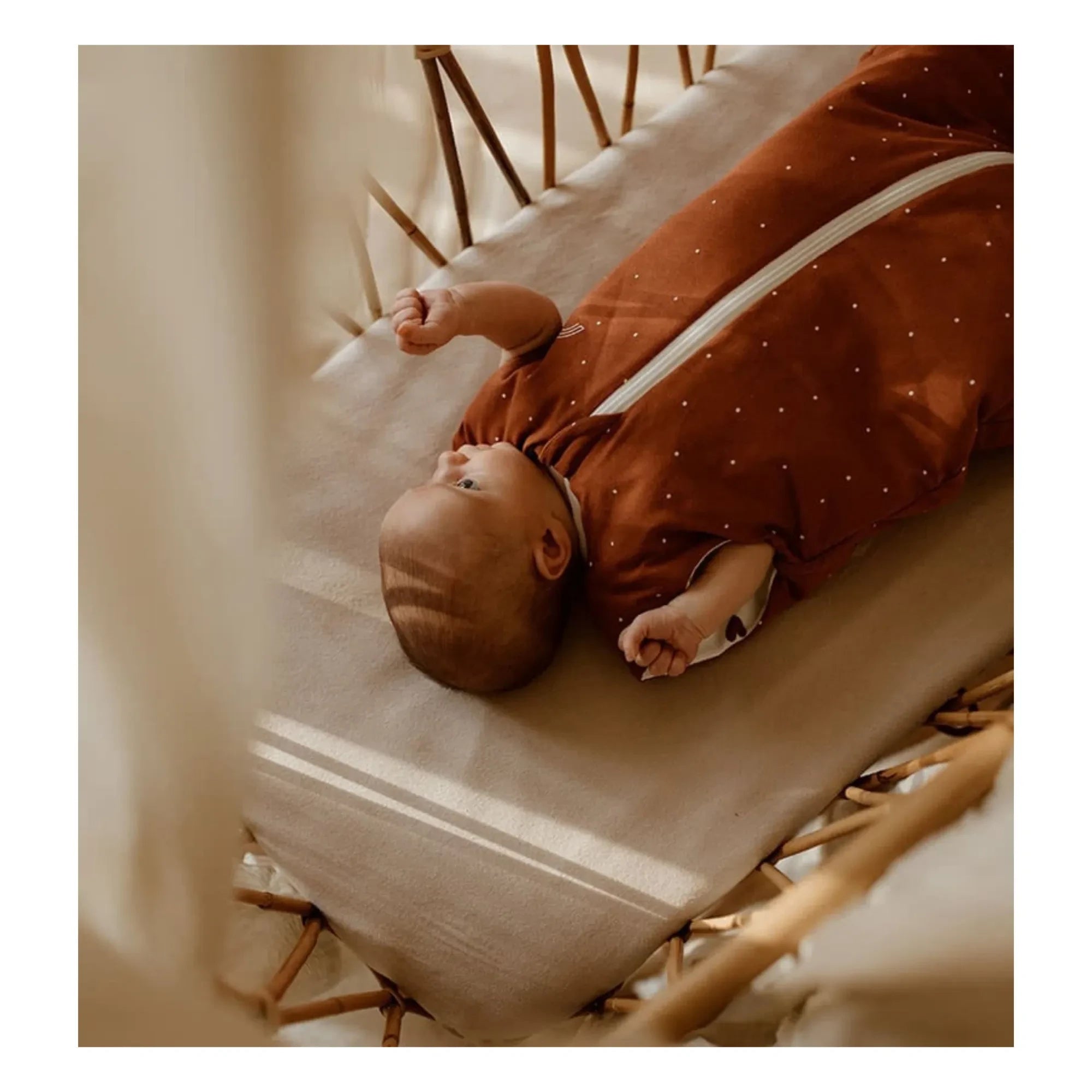 Les Petites Billes - Cœurs reversible multi-season sleeping bag | Terracotta