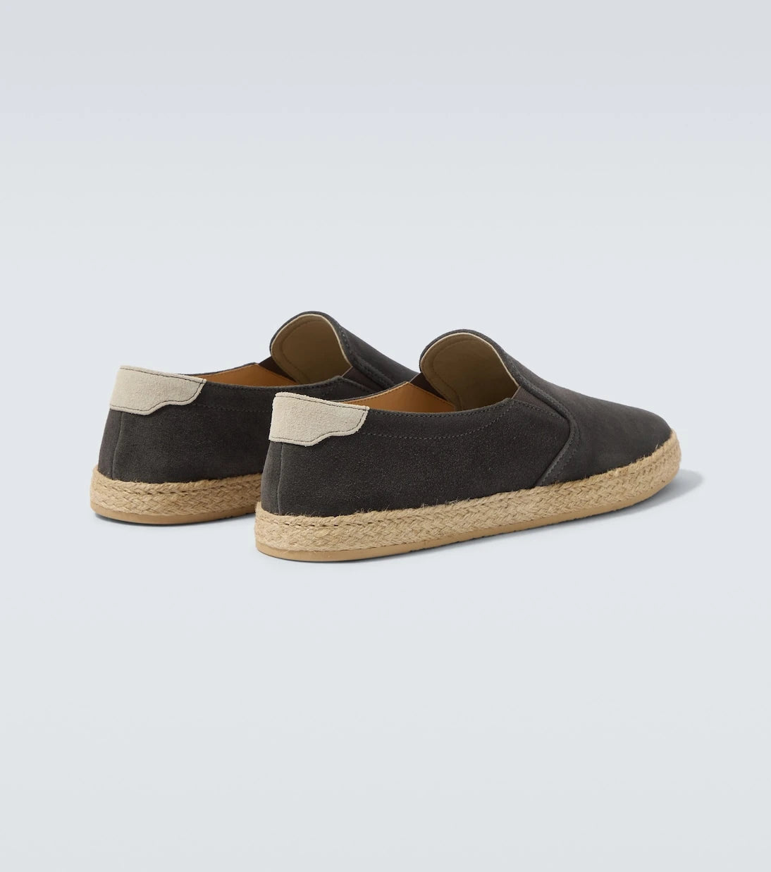 Brunello Cucinelli - Jute-trimmed suede slip-on shoes