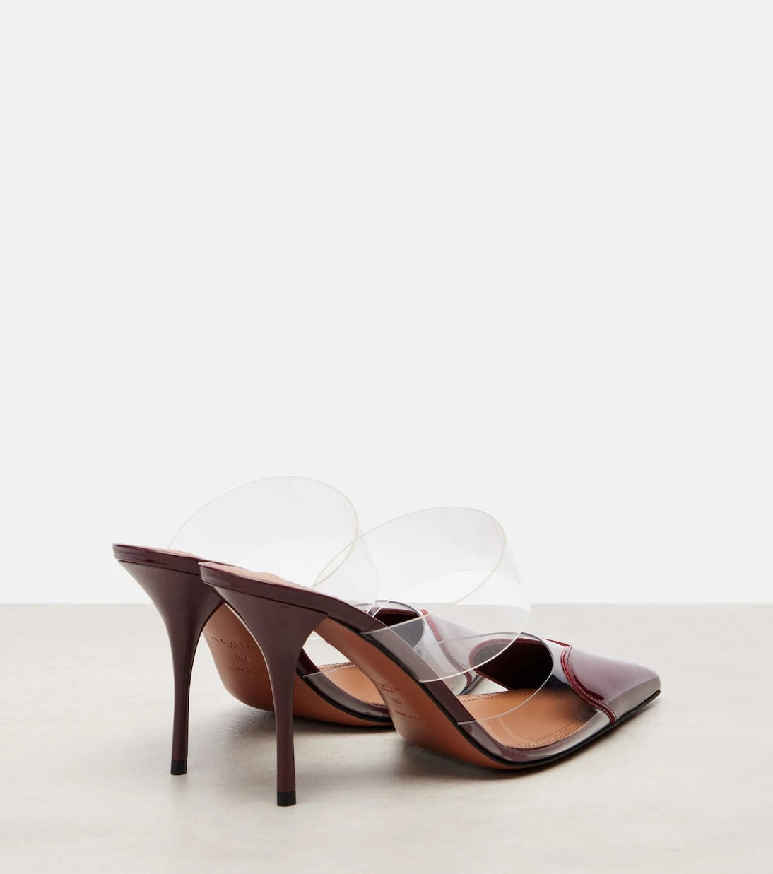 Alaïa - Le Cœur 90 patent leather and PU mules