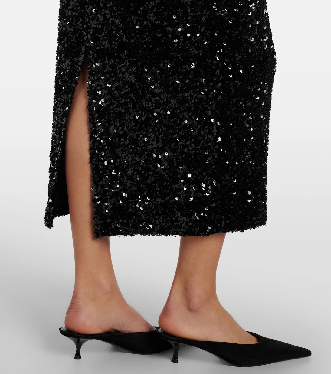 Vince - Sequined velvet midi skirt