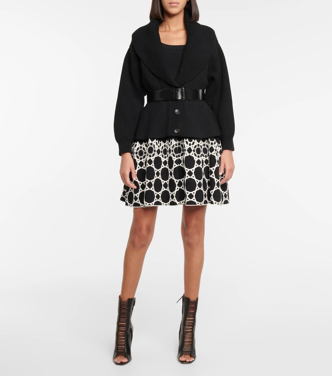 Alaïa - Wool and cashmere peplum cardigan