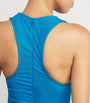 Blue Ruched Cut-Out Wave Top