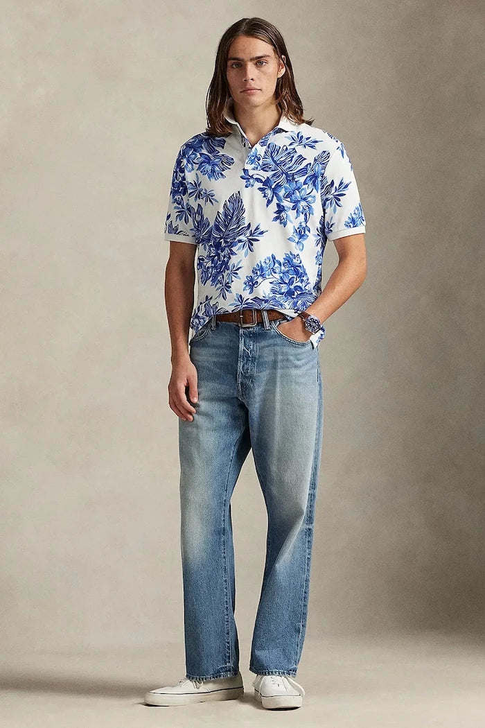 Памучна тениска с яка Polo Ralph Lauren