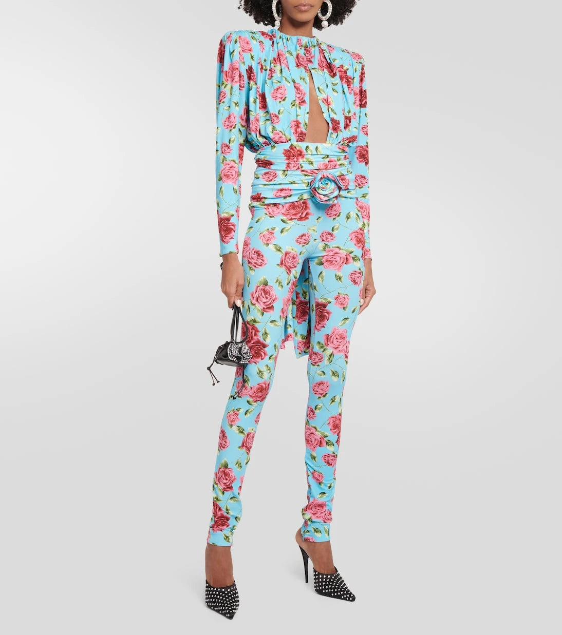 Magda Butrym - Floral-appliqué printed leggings