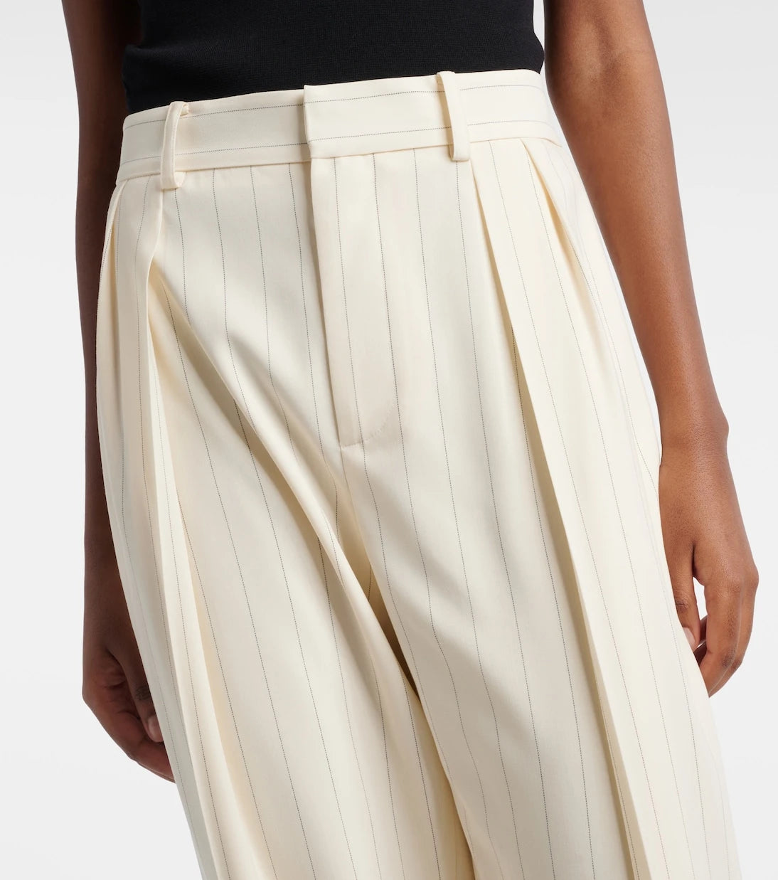 Ralph Lauren Collection - Striped high-rise wool wide-leg pants