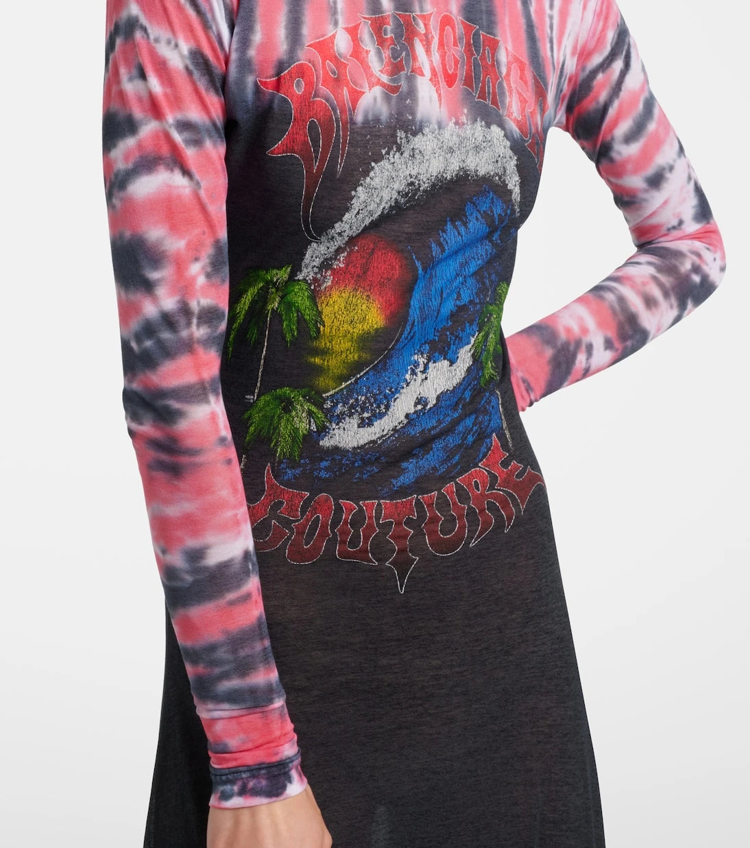 Balenciaga - Printed tie-dye cotton-blend jersey maxi dress
