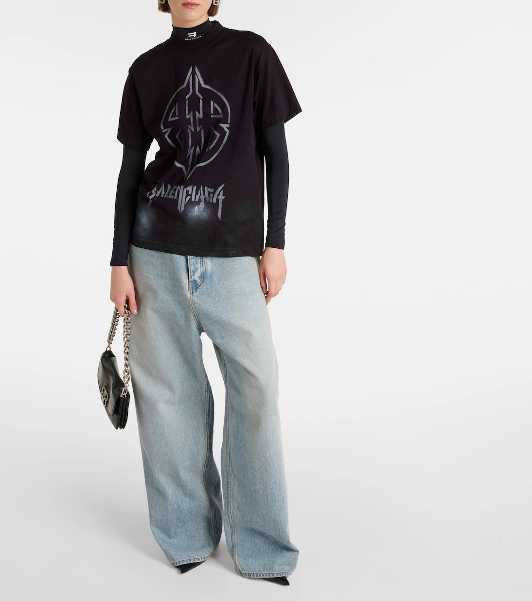 Balenciaga - Metal BB oversized cotton jersey T-shirt