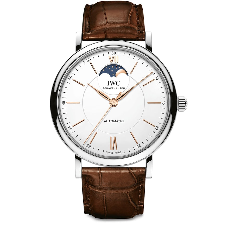 Stainless Steel Portofino Automatic Moon Phase Watch 40mm