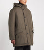 Yves Salomon Brown Wool-Silk Down Mink-Trim Parka