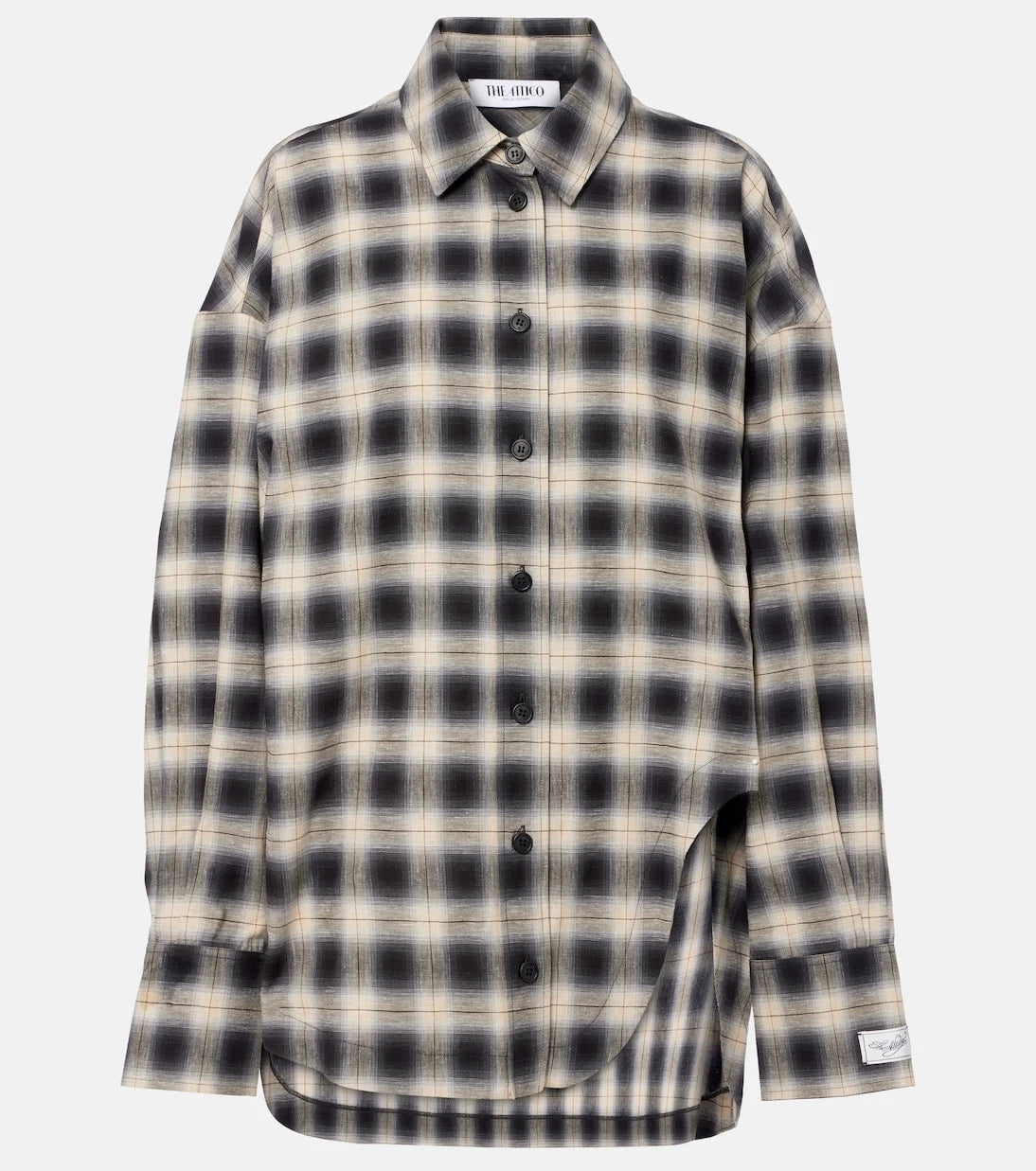 The Attico - Checked asymmetric cotton shirt