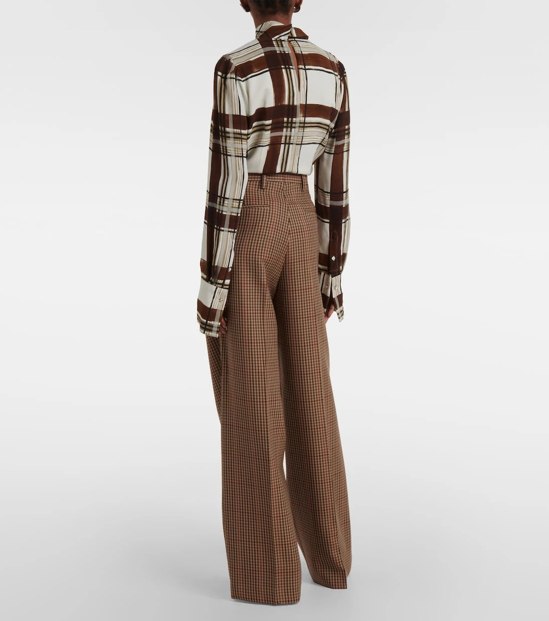 Dries Van Noten - Checked wool wide-leg pants