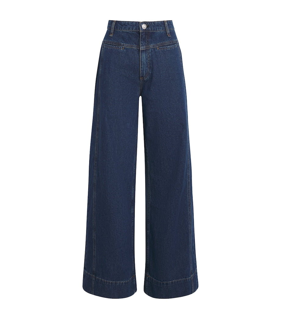 Rag & Bone Blue Selah Wide-Leg Jeans