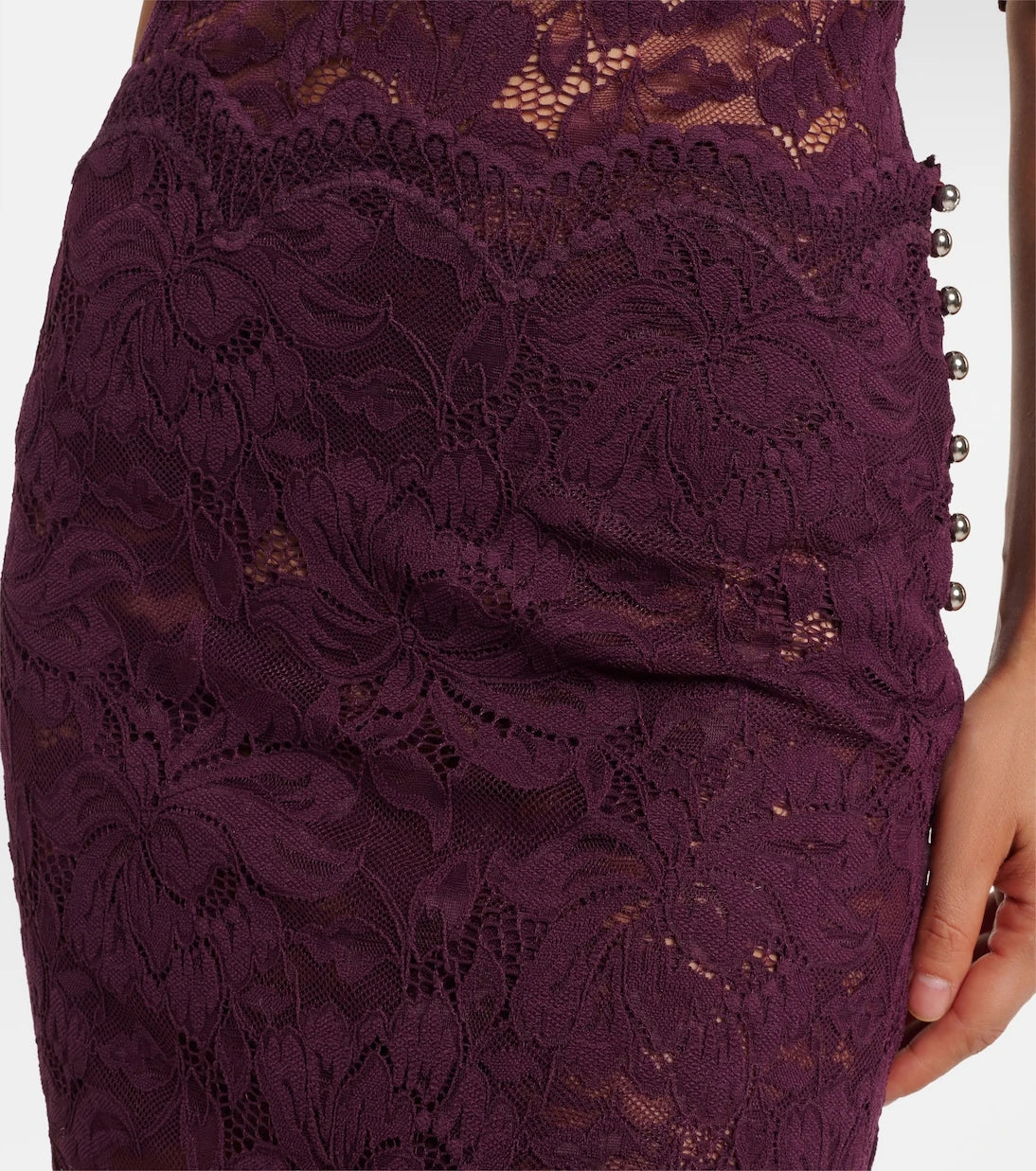 Rabanne - Floral lace midi skirt