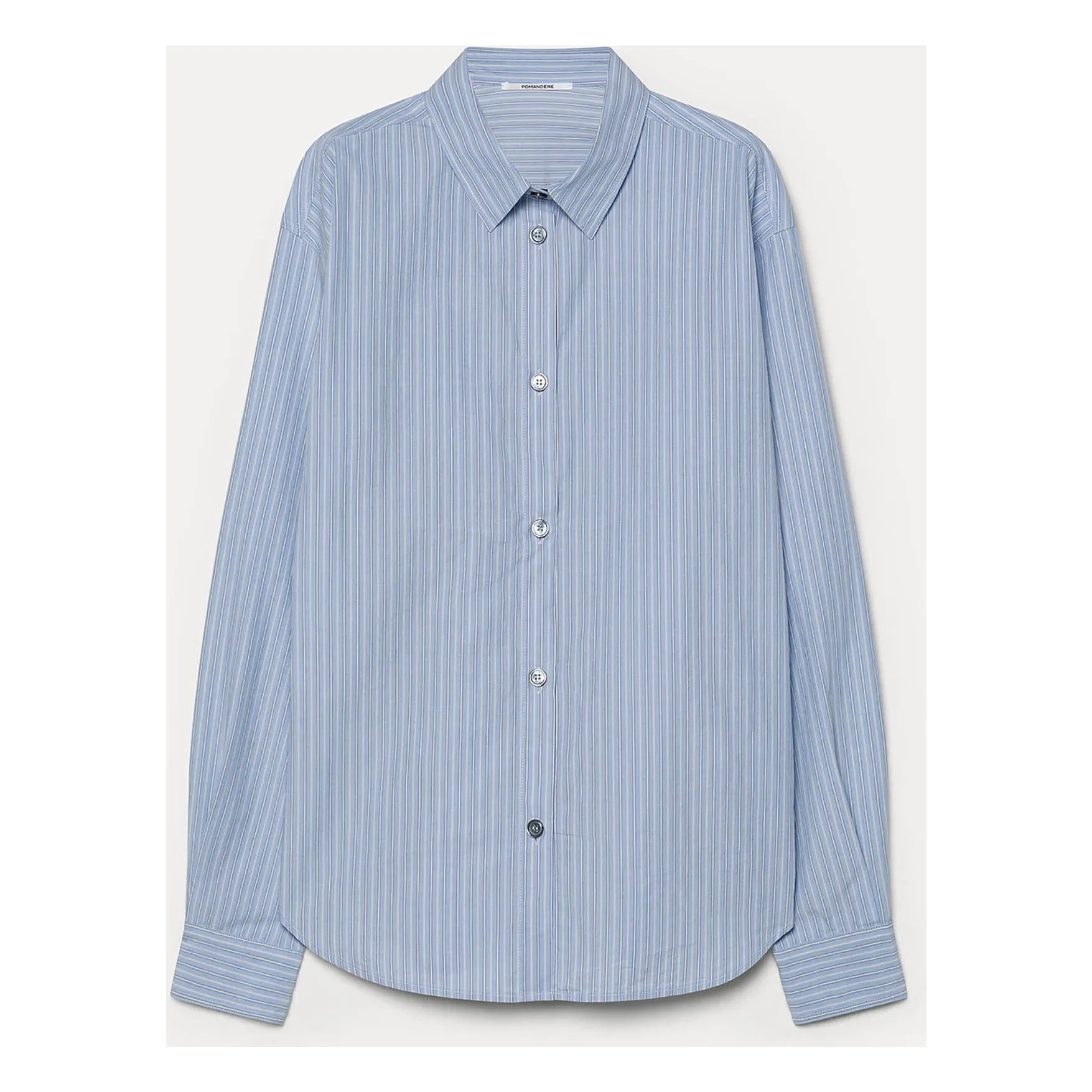 Pomandère - Striped Cotton Poplin Shirt | Blue
