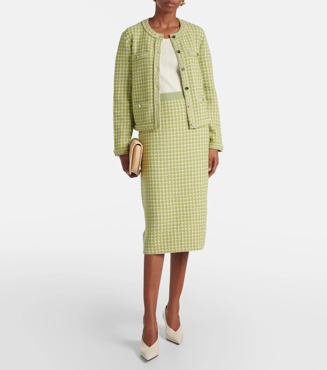 Tory Burch - Knitted checked jacket