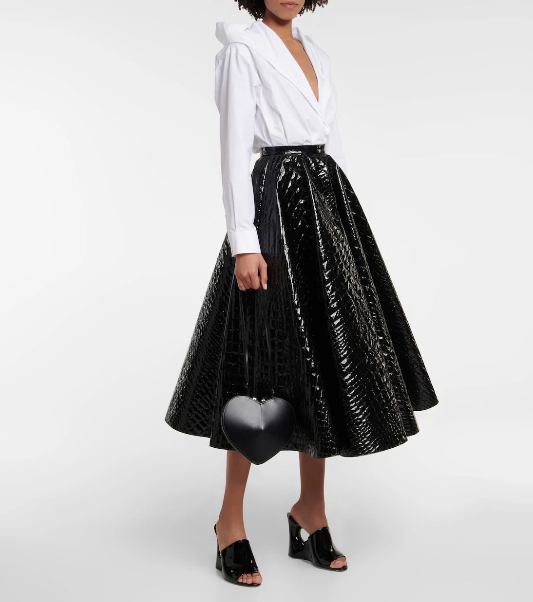 Alaïa - تنورة ميدي بنقشة جلد التمساح