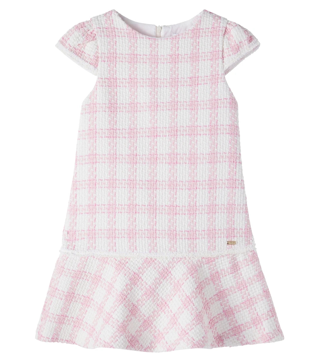 Patachou - Checked cotton-blend tweed dress