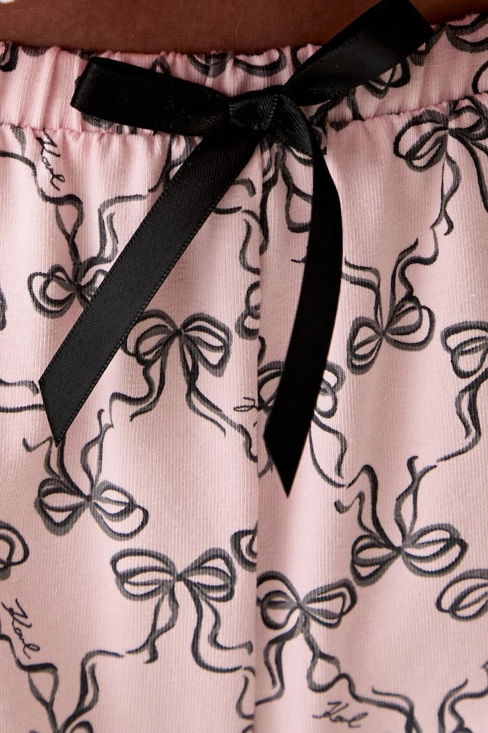 Karl Lagerfeld iki parçalı kadın pamuklu elastanlı pijama