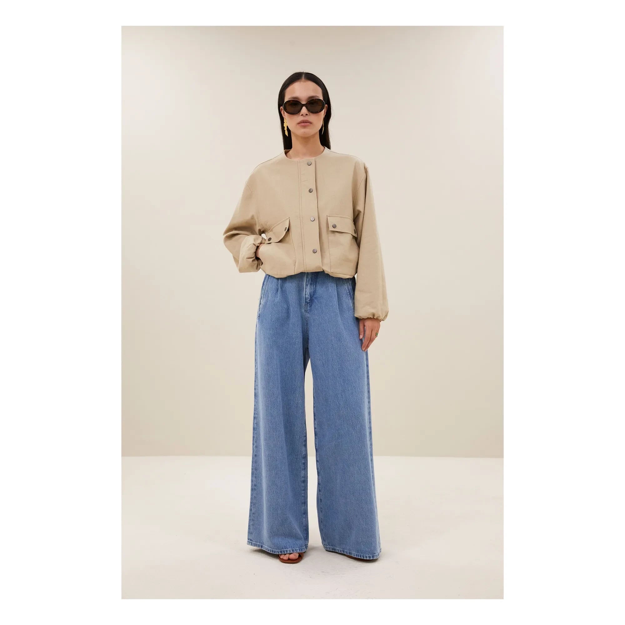 By Bar - Maggie Cotton and Linen Jacket | Dark Beige