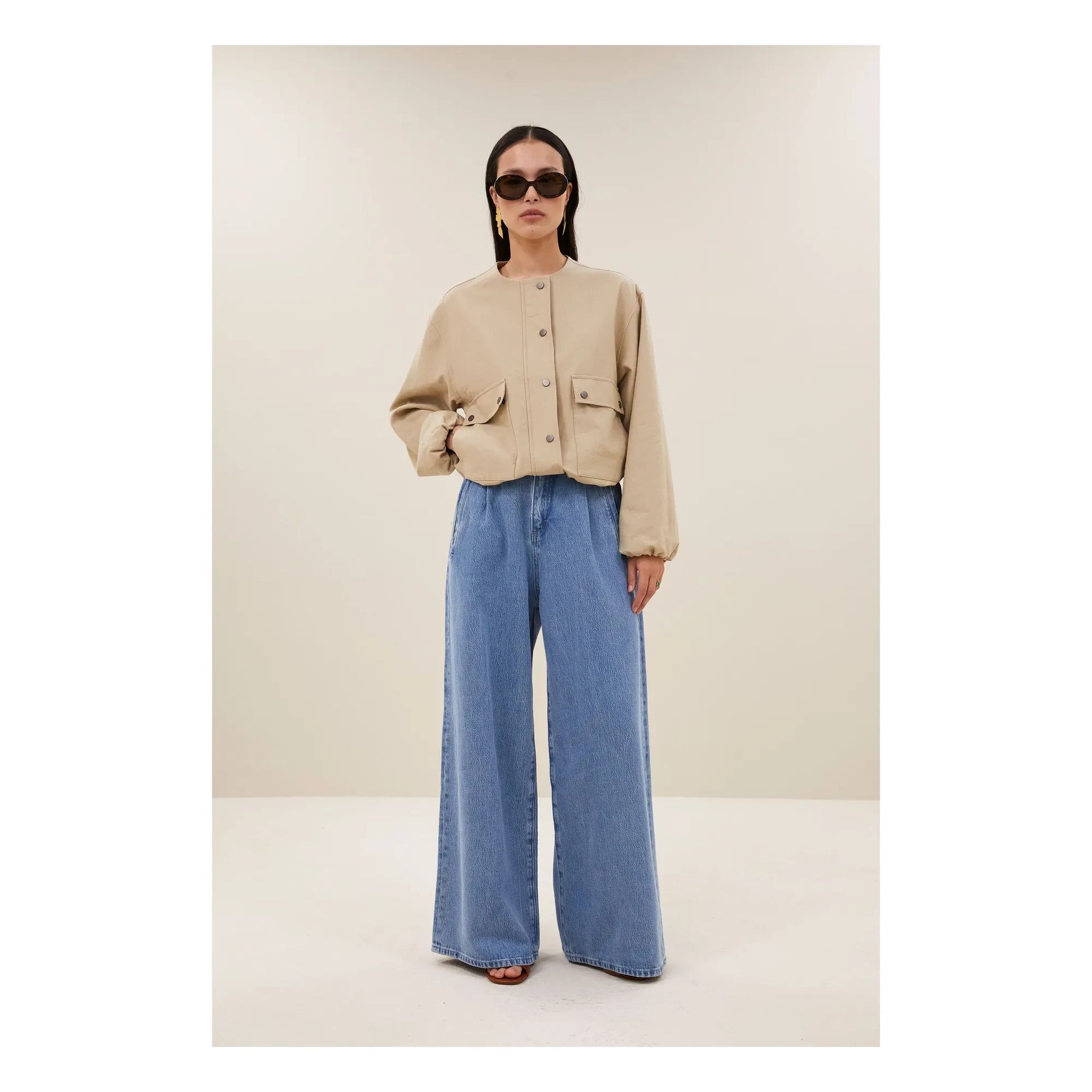 By Bar - Maggie Cotton and Linen Jacket | Dark Beige
