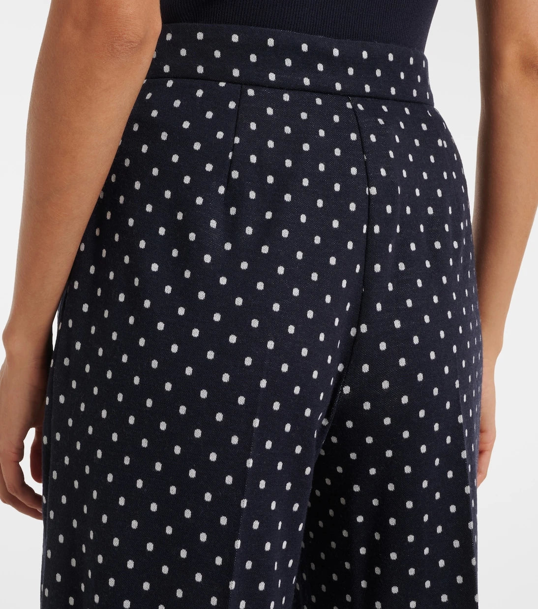 Max Mara - Polka-dot jersey wide-leg pants