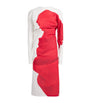 Issey Miyake Red Knit As Represented Midi Dress