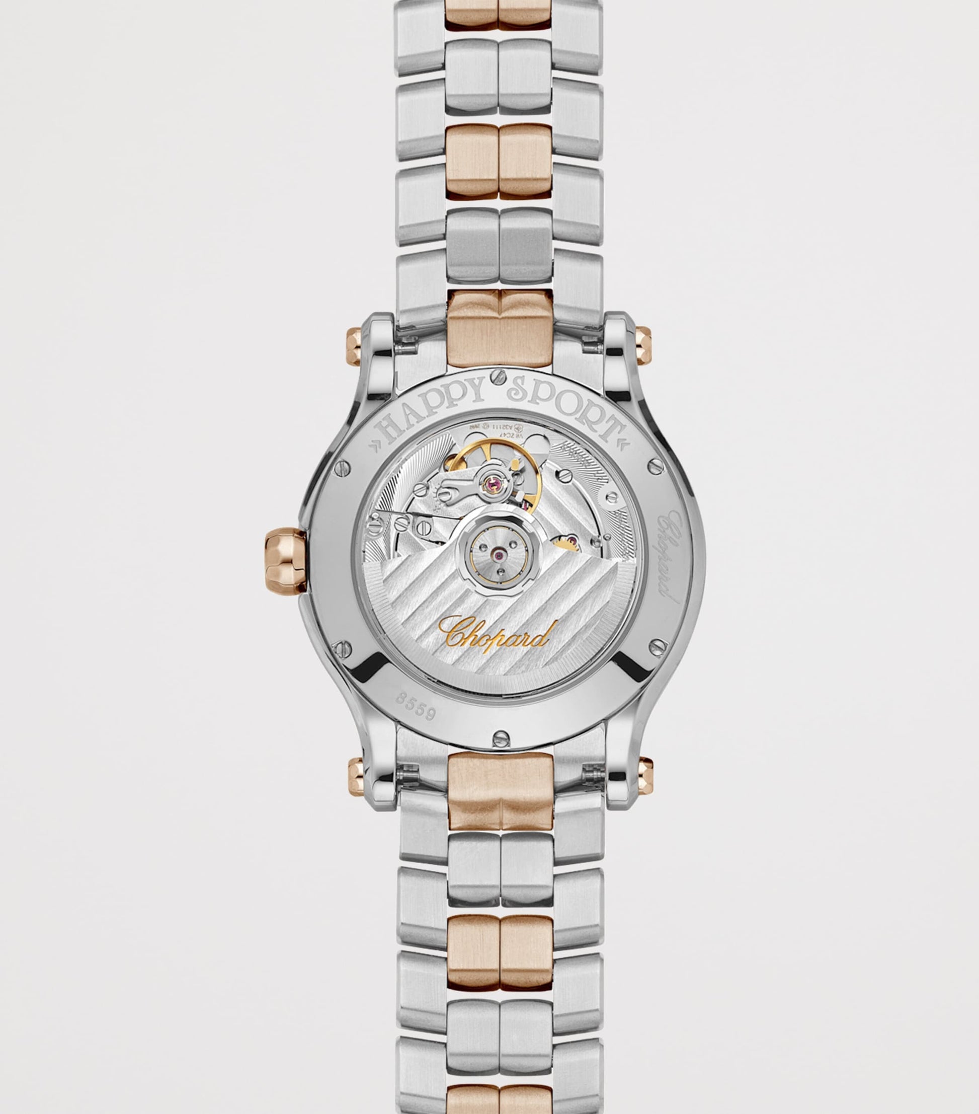 Stainless Steel, Rose Gold and Diamond Happy Sport Watch 36mm