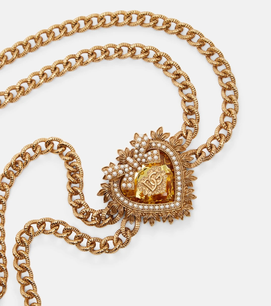 Dolce&Gabbana - DG faux pearl-embellished chain belt