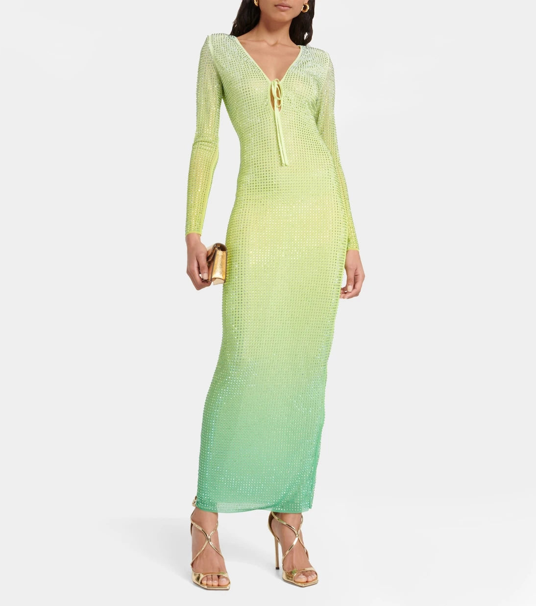Self-Portrait - Crystal-embellished maxi dress
