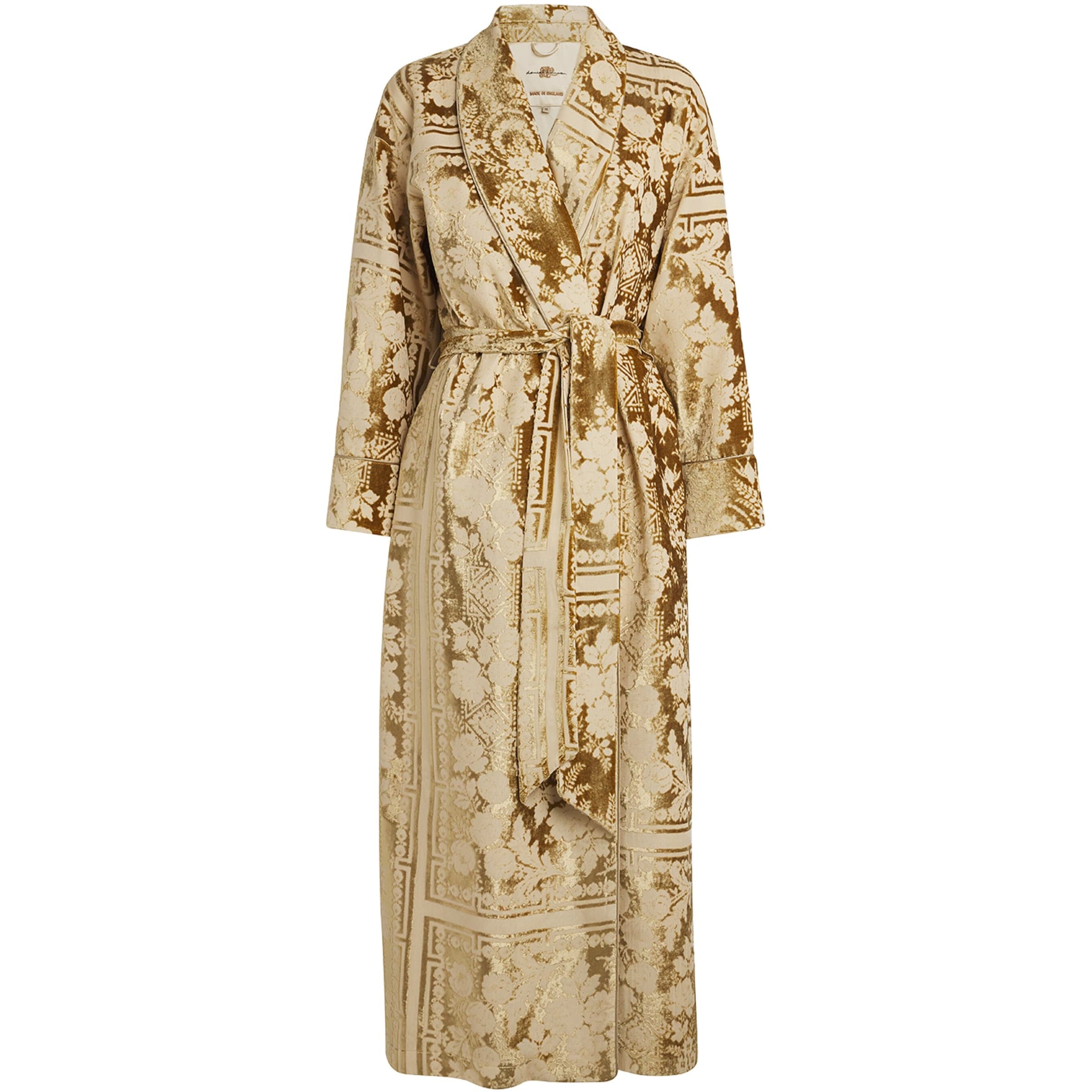 Gold Jacquard Liquid Velvet Robe