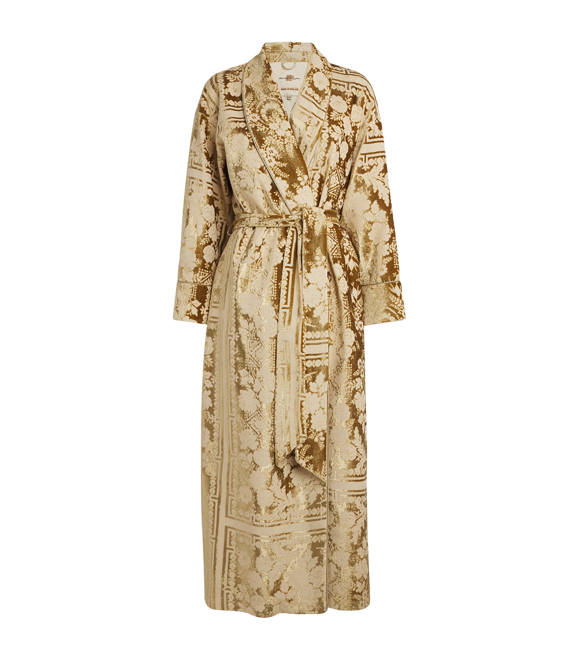 Gold Jacquard Liquid Velvet Robe