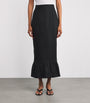 Black Linen Matilda Midi Skirt
