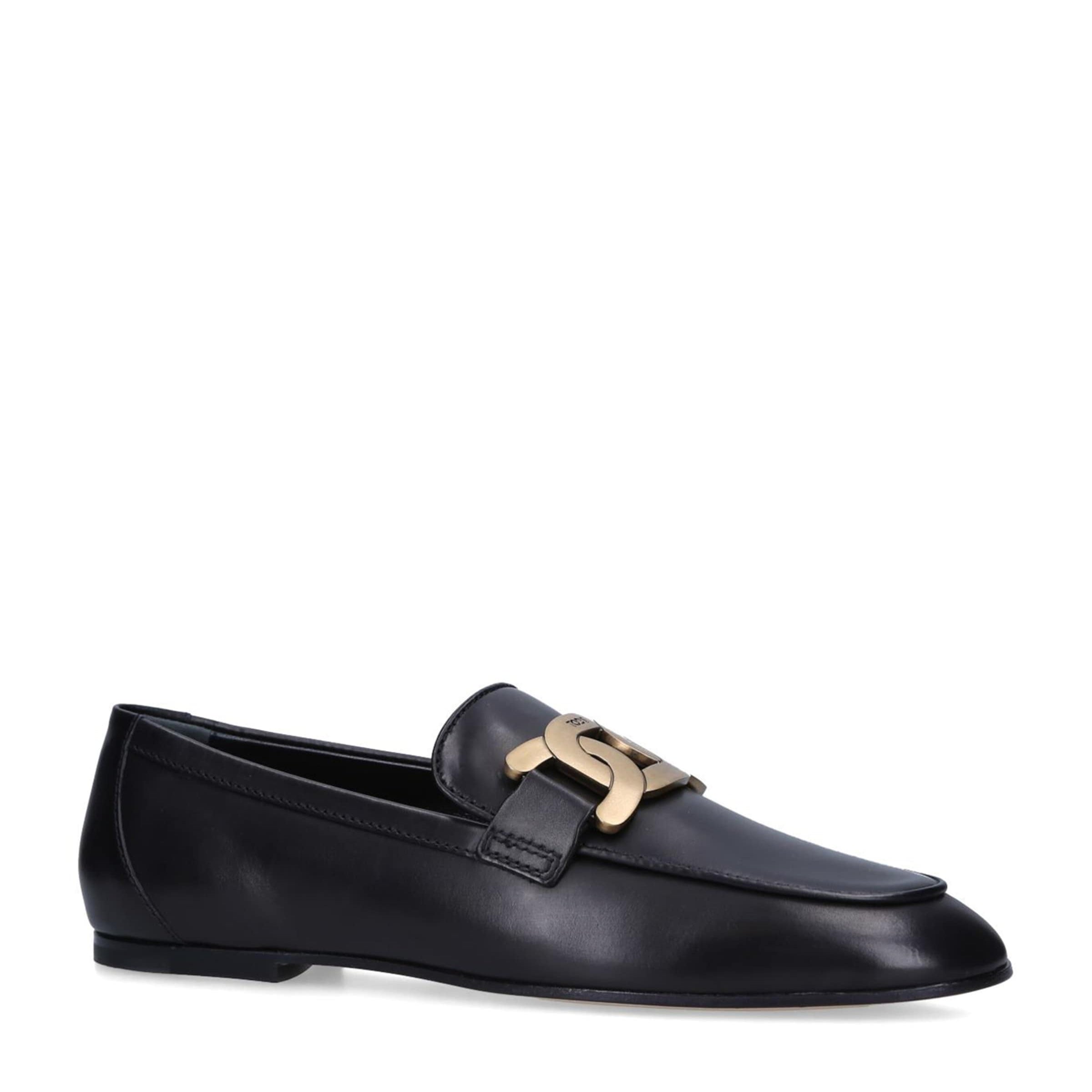 Tod's Black Leather Kate Loafers
