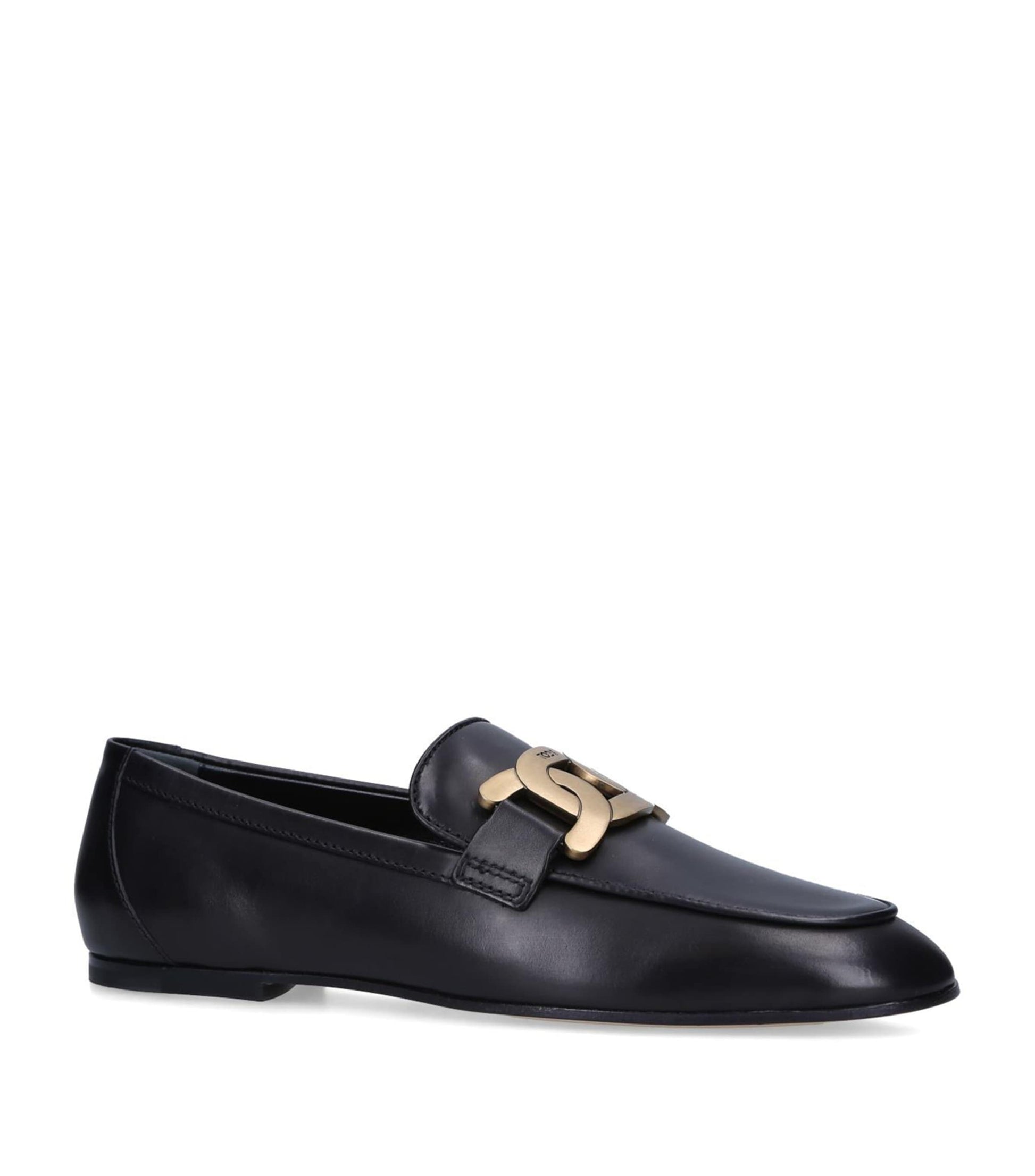 Tod's Black Leather Kate Loafers