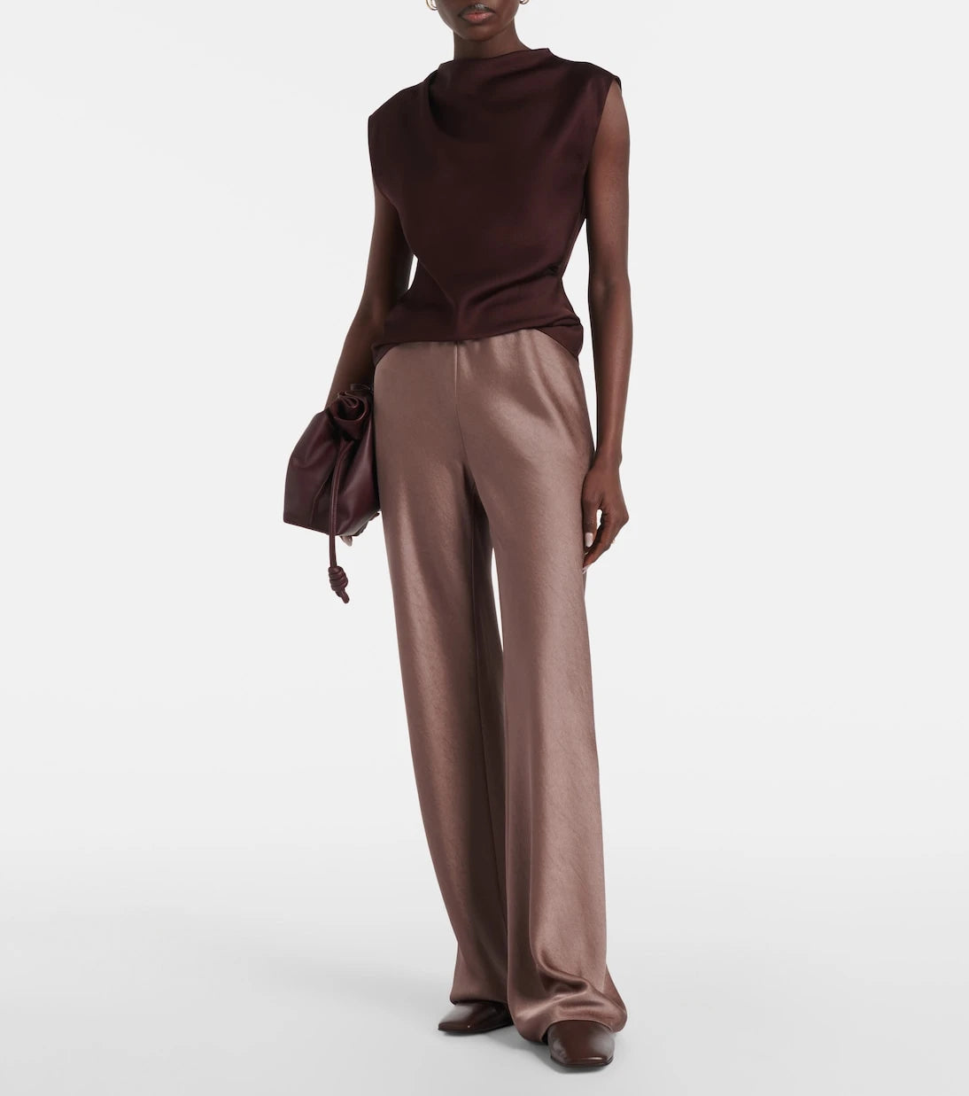 Vince - High-rise satin straight pants