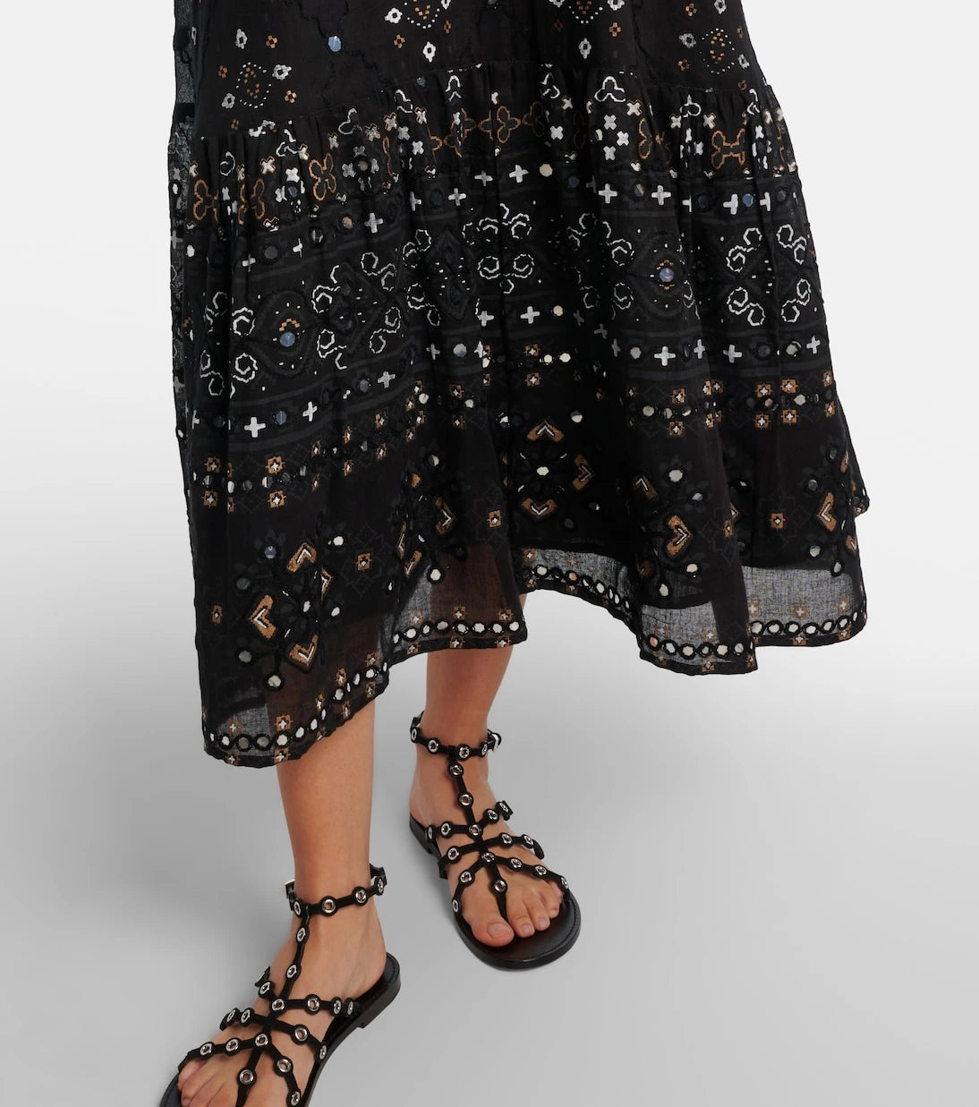 Juliet Dunn - Embroidered cotton midi dress