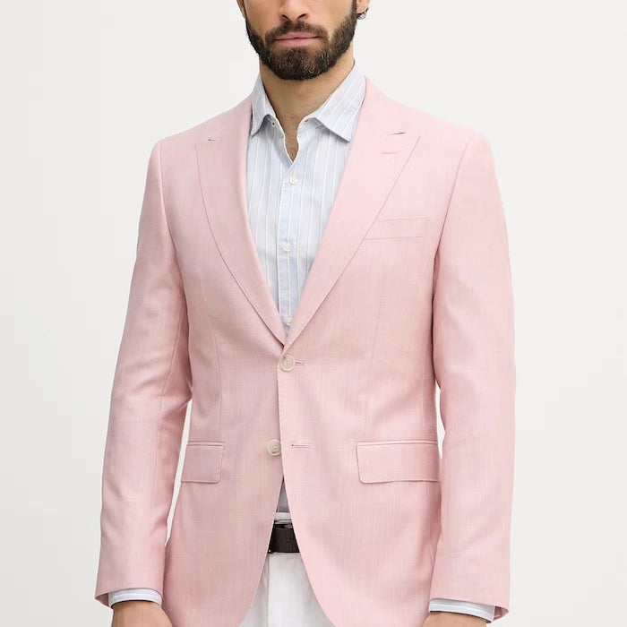 BOSS erkek yünlü tek düğmeli blazer Huge