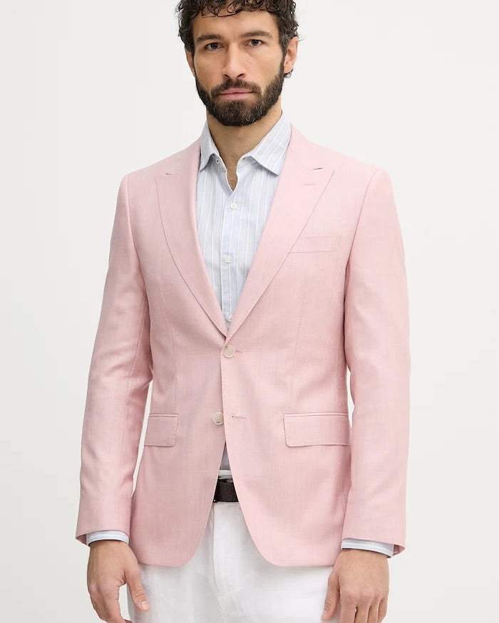 BOSS erkek yünlü tek düğmeli blazer Huge