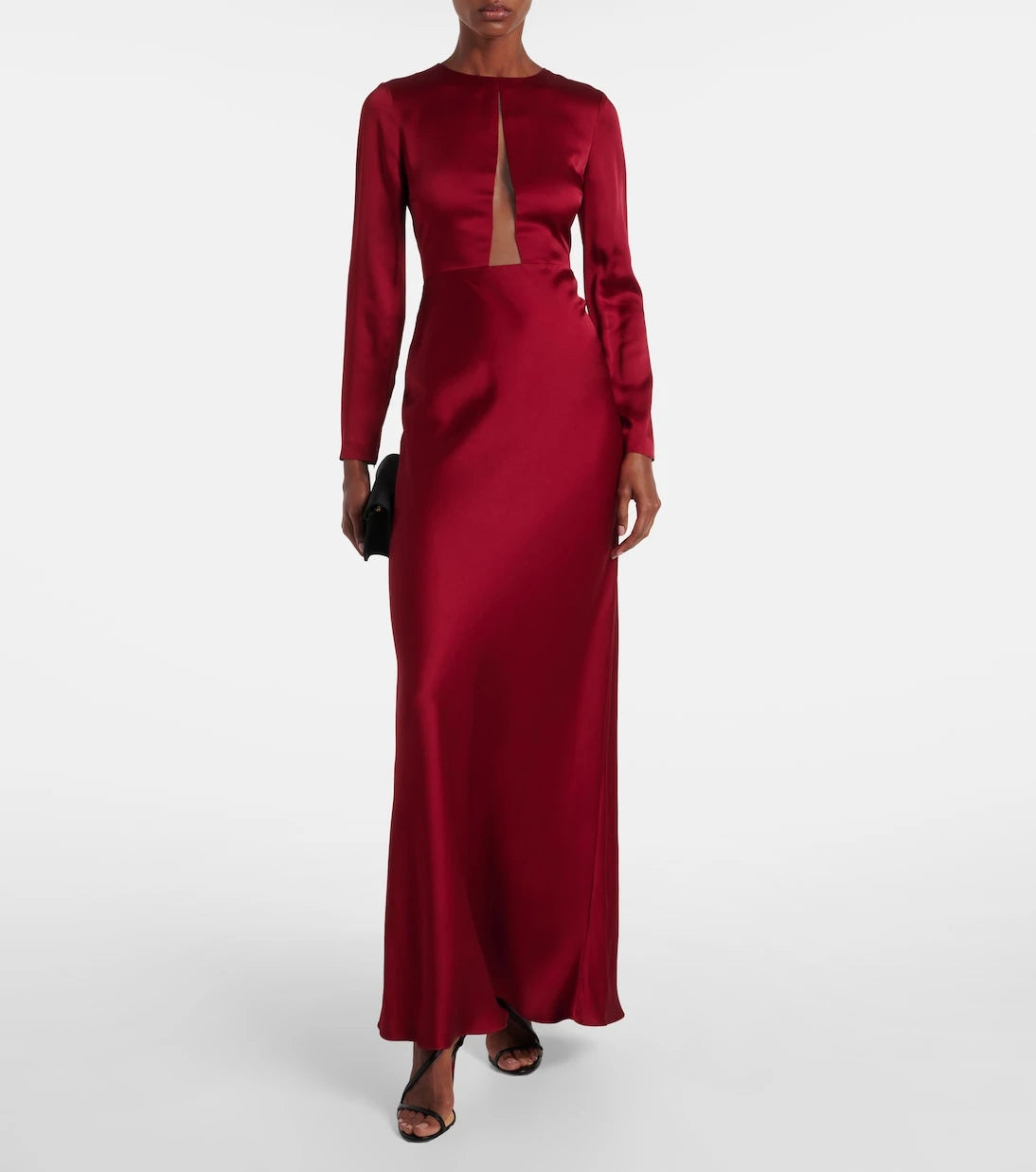 Max Mara - Bird satin maxi dress