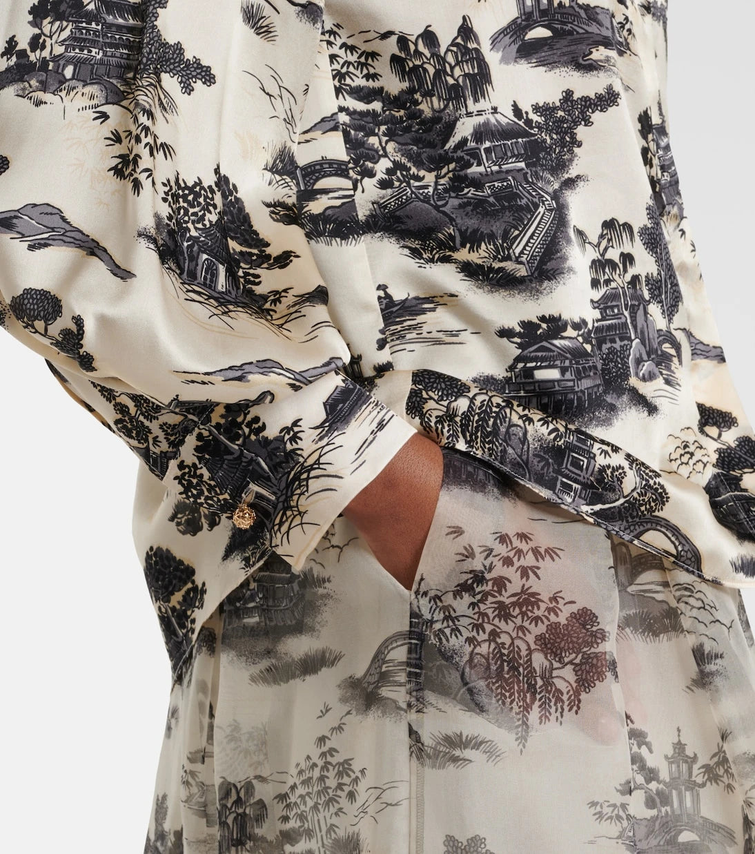 Max Mara - Vetro printed silk satin shirt