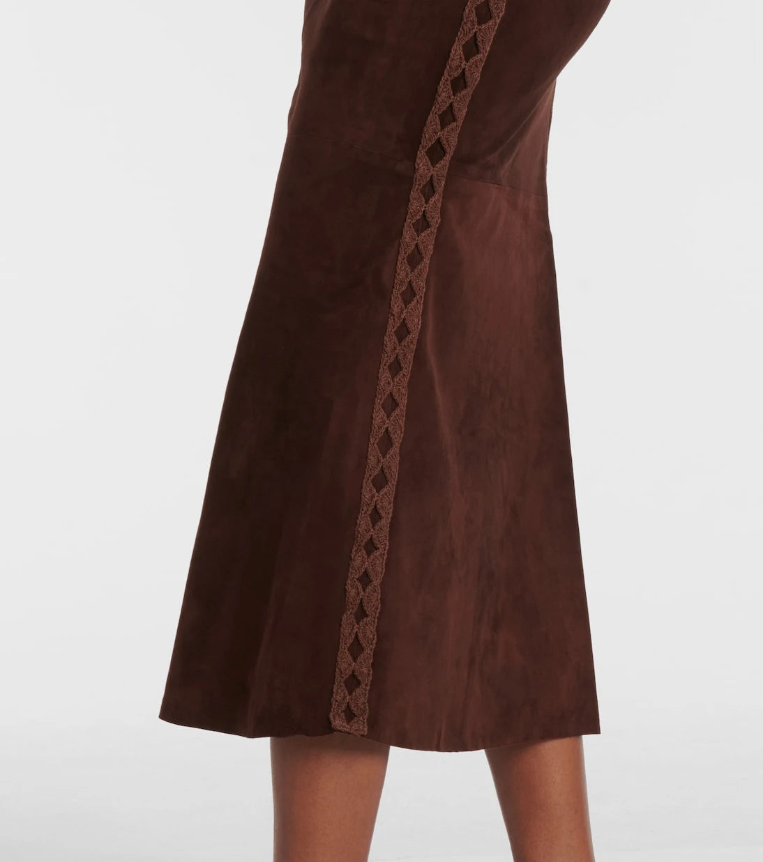 Johanna Ortiz - Mid-rise suede midi skirt